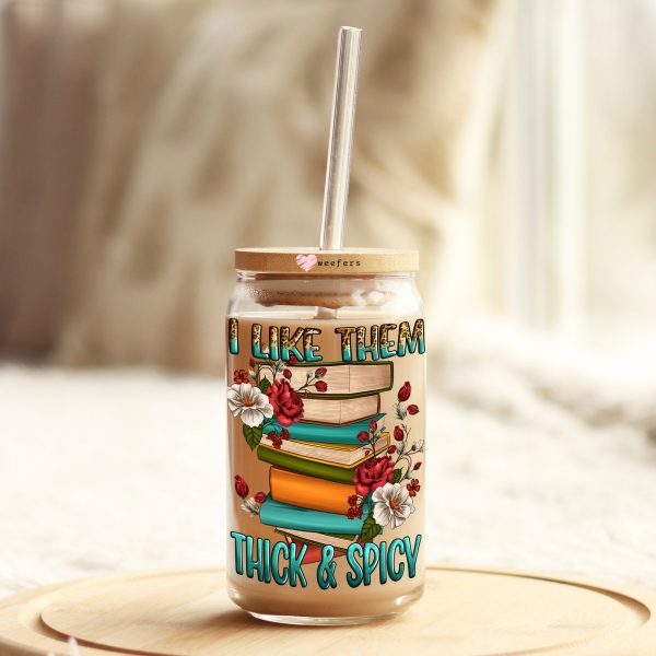 I Like them Thick & Spicy 16oz Libbey Glass Can UV DTF or Sublimation Wrap - Decal Sale - Image 3