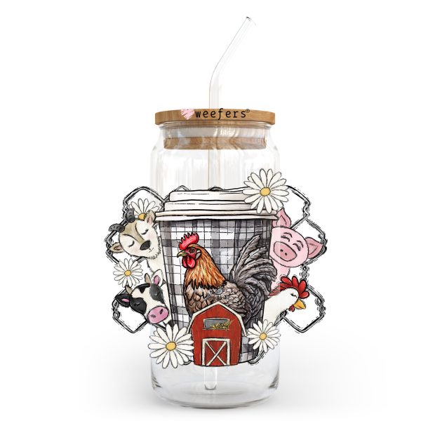 Farm And Coffee 20oz Libbey Glass Can, 34oz Hip Sip, 40oz Tumbler, 24oz Cold Cup UV DTF or Sublimation Decal Transfer Cheap