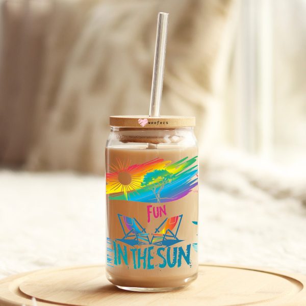 Sunshine on my Mind 16oz Libbey Glass Can UV DTF or Sublimation Wrap Decal Transfer Online Hot Sale - Image 2