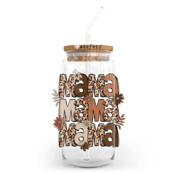 Animal Print Mama 20oz Libbey Glass Can, 34oz Hip Sip, 40oz Tumbler, 24oz Cold Cup UV DTF or Sublimation Decal Transfer Discount