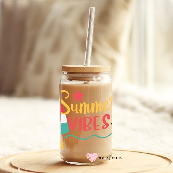Summer Vibes Watermelon 16oz Libbey Glass Can UV DTF or Sublimation Wrap - Decal Discount - Image 4