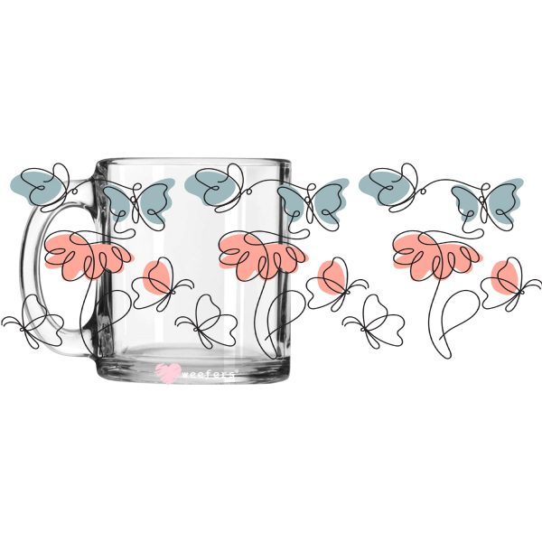 Dainty Butterflies 11oz Coffee Mug UV DTF or Sublimation Wrap - Decal Online - Image 2