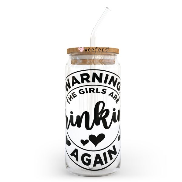 The Girls Are Drinking Again 20oz Libbey Glass Can UV DTF or Sublimation Wrap - Decal Transfer Hot on Sale