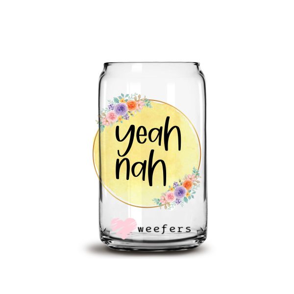 Yeah Nah 16oz Libbey Glass Can UV DTF or Sublimation Wrap - Decal For Cheap - Image 2