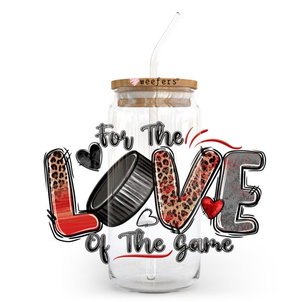 For the Love of the Game Hockey 20oz Libbey Glass Can UV DTF or Sublimation Wrap - Decal Transfer Online - Image 2