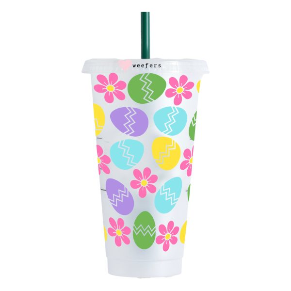Easter Colorful Eggs NO HOLE 24oz Cold Cup UV DTF Wrap - Hole - Ready to apply Wrap Discount