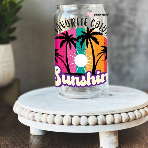 My favorite color is Sunshine 16oz Libbey Glass Can UV DTF or Sublimation Wrap - Decal on Sale - Image 2