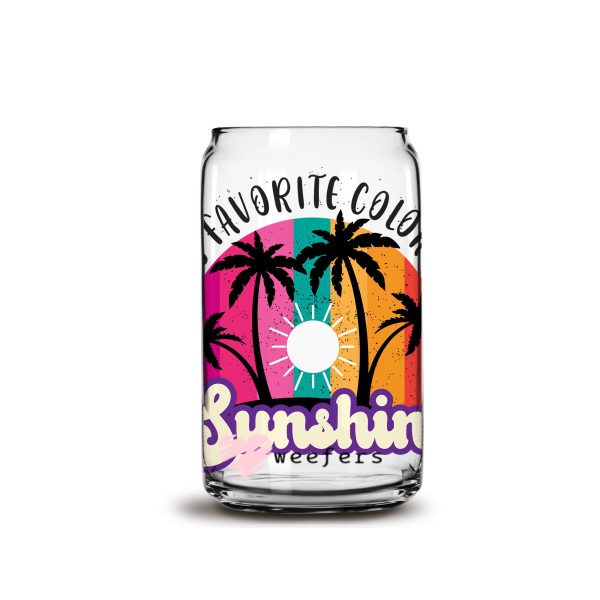 My favorite color is Sunshine 16oz Libbey Glass Can UV DTF or Sublimation Wrap - Decal on Sale - Image 3