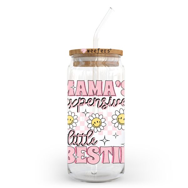 Mama s Expensive Little Bestie 20oz Libbey Glass Can UV DTF or Sublimation Wrap - Decal Online Sale - Image 2