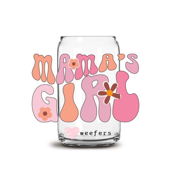 Mama s Girl 16oz Libbey Glass Can UV DTF or Sublimation Cup Wrap - Decal Transfer Discount