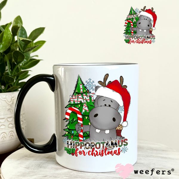 All I want for Christmas is a Hippopotamus Red Green UV DTF Decal Online now