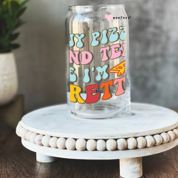Buy Pizza and Tell Me I m Pretty Valentine s Day 16oz Libbey Glass Can UV DTF or Sublimation Cup Wrap - Decal Transfer Sale - Image 2
