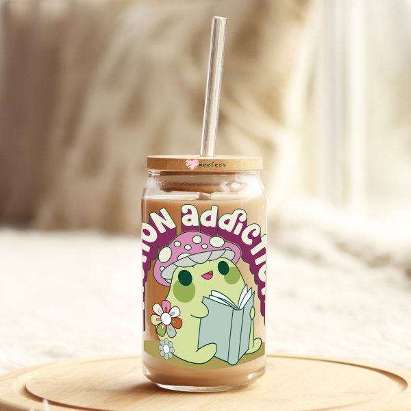 Fiction Addiction 16oz Libbey Glass Can UV DTF or Sublimation Cup Wrap - Decal Transfers Hot on Sale - Image 3