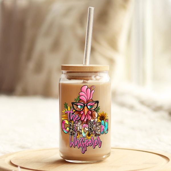 Chicken Whisperer 16oz Libbey Glass Can UV DTF or Sublimation Wrap - Decal Hot on Sale - Image 3