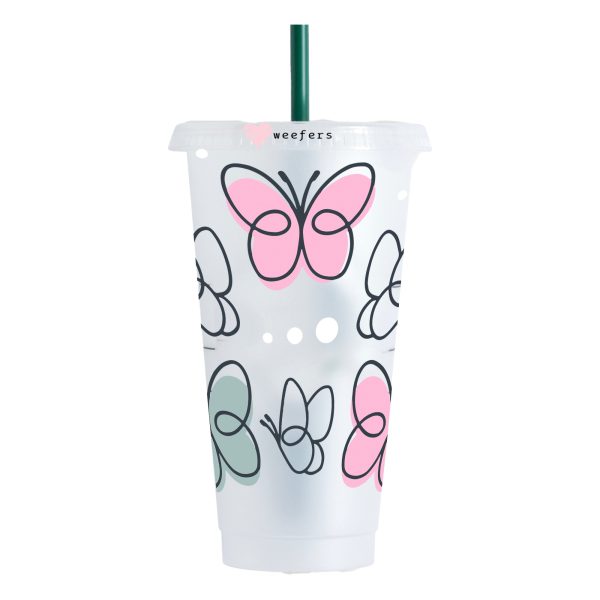 Boho Butterflies 24oz UV DTF Cold Cup Wrap - Ready to apply Wrap - NO HOLE Online now - Image 2