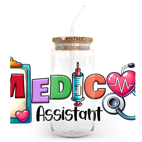 Medical Assistant Clipboard 20oz Libbey Glass Can UV DTF or Sublimation Wrap - Decal Transfer Discount - Image 2