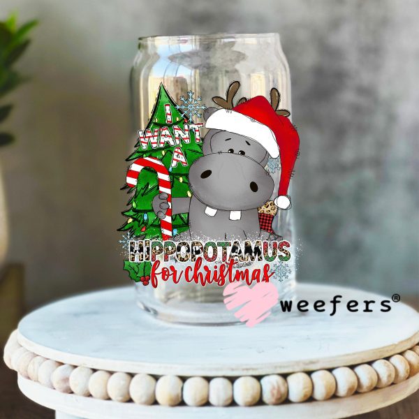 All I want for Christmas is a Hippopotamus Red Green UV DTF Decal Online now - Image 2