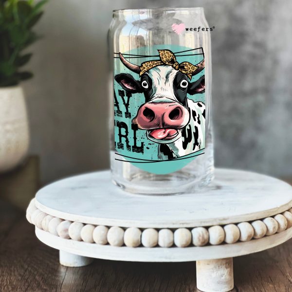Hay Girl 16oz Libbey Glass Can UV DTF or Sublimation Cup Wrap - Decal Transfer Online Sale