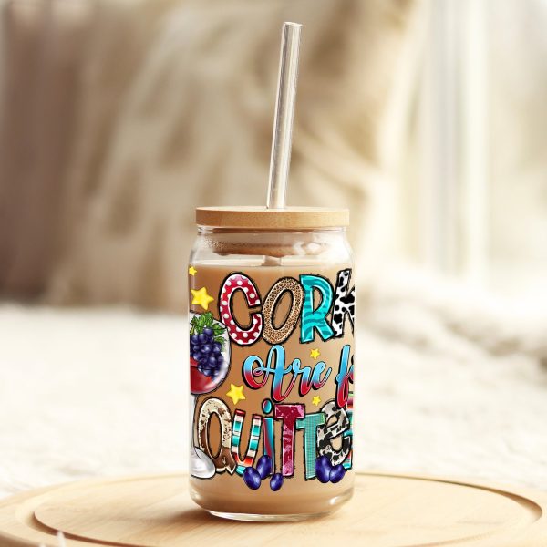 Corks are for Quitters 16oz Libbey Glass Can UV DTF or Sublimation Wrap - Decal Cheap - Image 3
