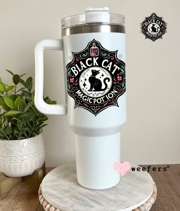 Black Cat Magic Potion Halloween UV DTF Decal Discount - Image 5