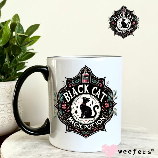 Black Cat Magic Potion Halloween UV DTF Decal Discount