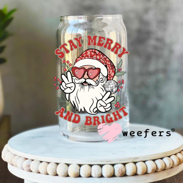 Stay Merry and Bright Santa UV DTF Decal For Discount - Image 2
