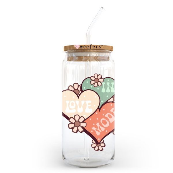 In Love Mode Valentine s Day 20oz Libbey Glass Can UV DTF or Sublimation Wrap - Decal For Sale