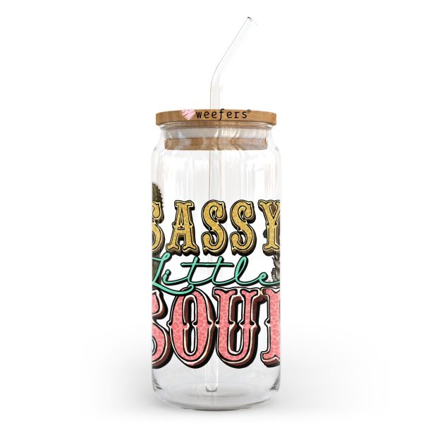 Sassy Little Soul Western 20oz Libbey Glass Can UV DTF or Sublimation Wrap - Decal Transfer on Sale