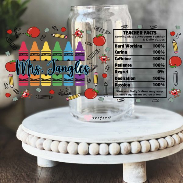 Custom Teacher Name UV DTF Cup Wrap Sale