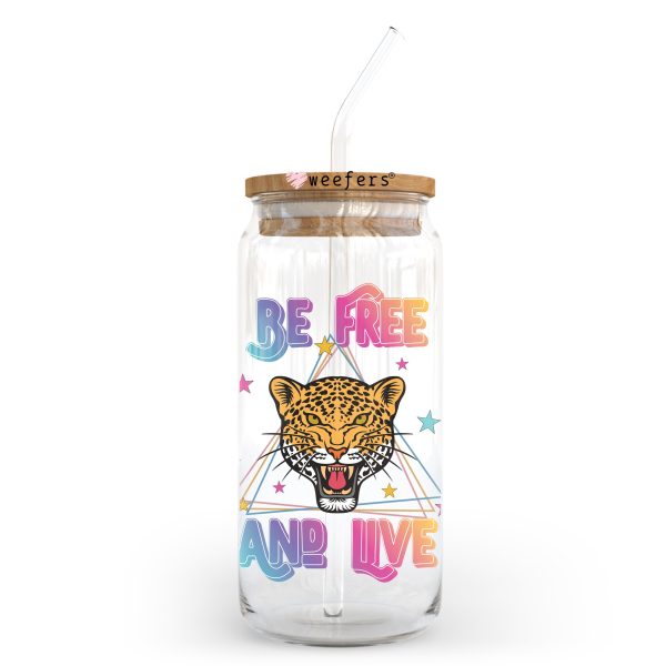 Be Free and Live 20oz Libbey Glass Can UV DTF or Sublimation Wrap - Decal Transfer on Sale