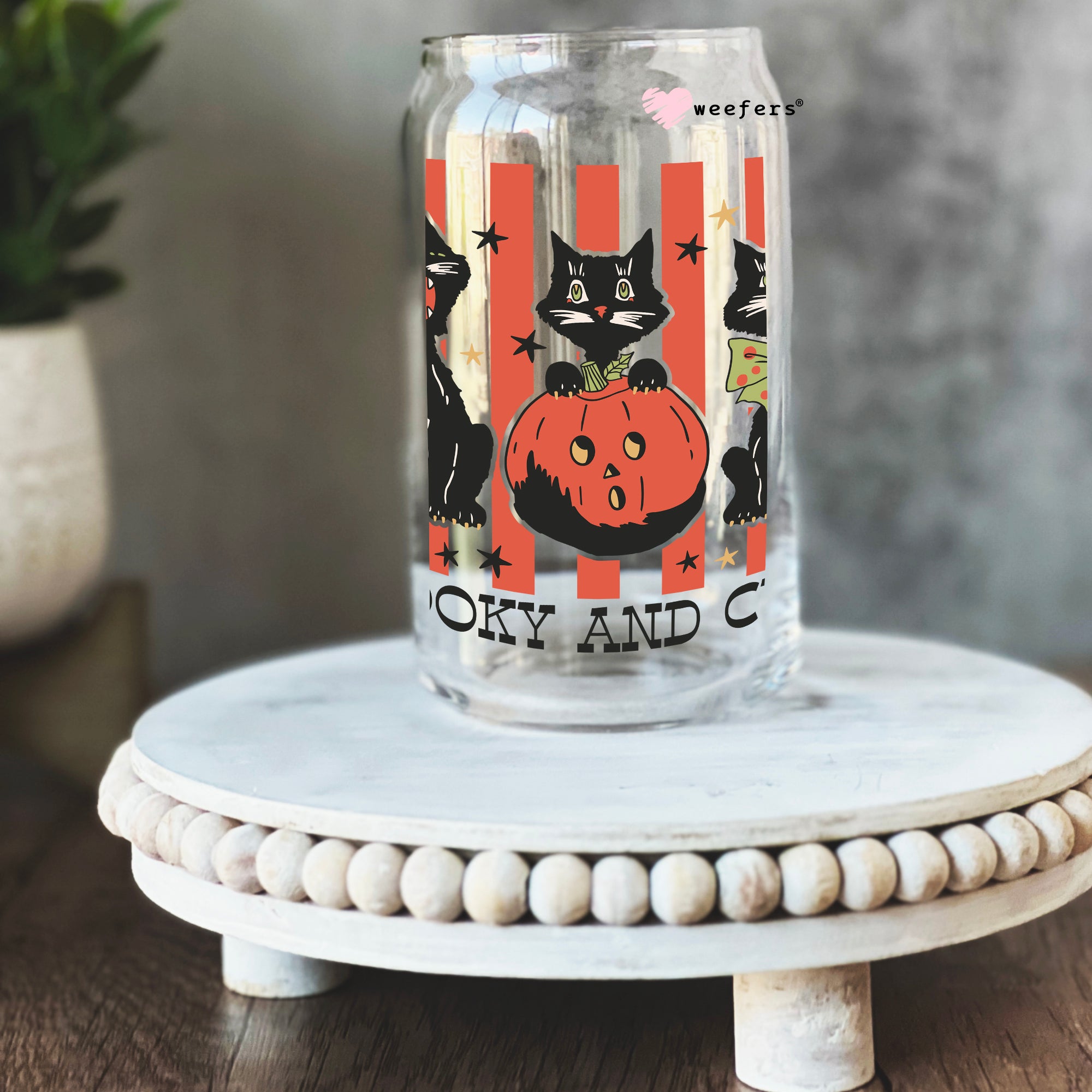 Spooky and Cute Halloween 16oz Libbey Glass Can UV DTF or Sublimation Wrap – Decal Online