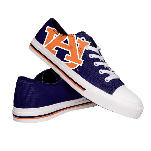 Auburn Tigers NCAA Mens Low Top Big Logo Canvas Shoes Cheap