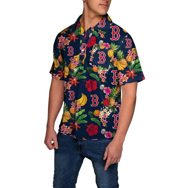 Boston Red Sox MLB Fruit Flair Mens Short Sleeve Polo Shirt Cheap