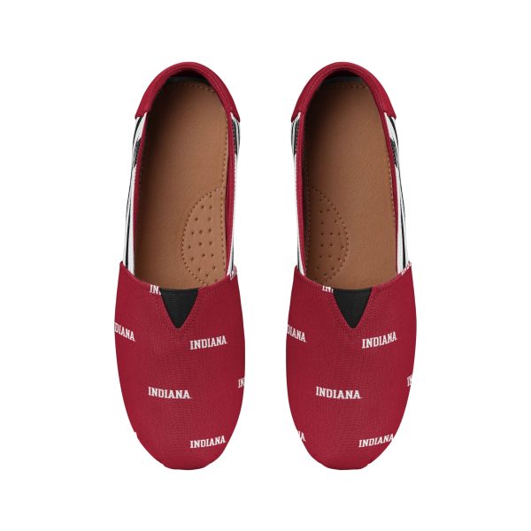 Indiana Hoosiers NCAA Womens Stripe Canvas Shoes Fashion - Image 4