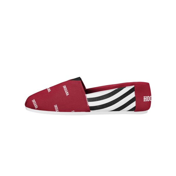 Indiana Hoosiers NCAA Womens Stripe Canvas Shoes Fashion