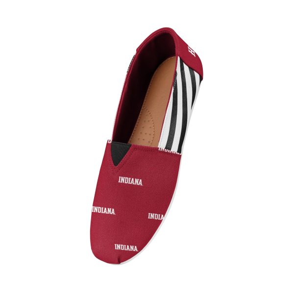 Indiana Hoosiers NCAA Womens Stripe Canvas Shoes Fashion - Image 2