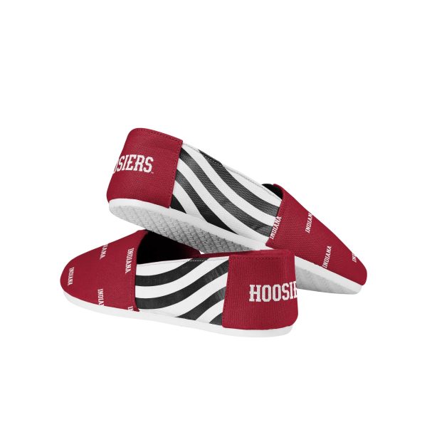 Indiana Hoosiers NCAA Womens Stripe Canvas Shoes Fashion - Image 3