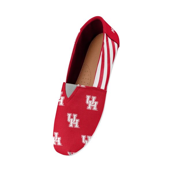 Houston Cougars NCAA Womens Stripe Canvas Shoes Supply - Image 2