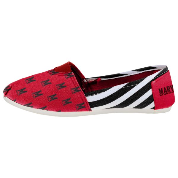 Maryland Terrapins NCAA Womens Stripe Canvas Shoes Supply - Image 2